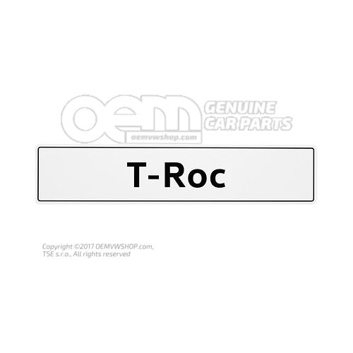 2GA071801A Vehicle number plate sign, T-Roc number plate type plate