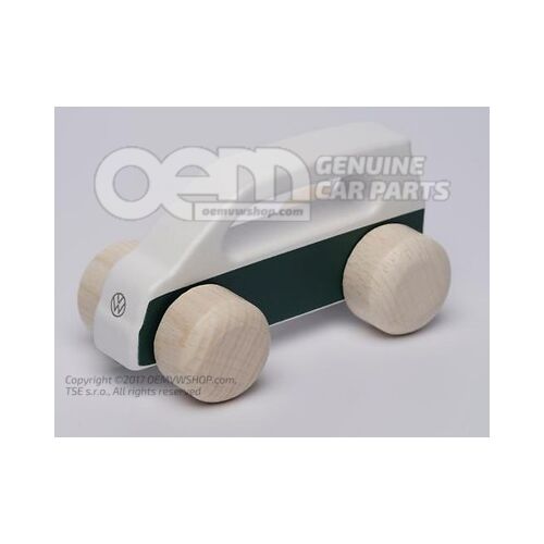 1T3087511A Toy car, White/dark green, wood, Children’s/ID. Buzz Collection