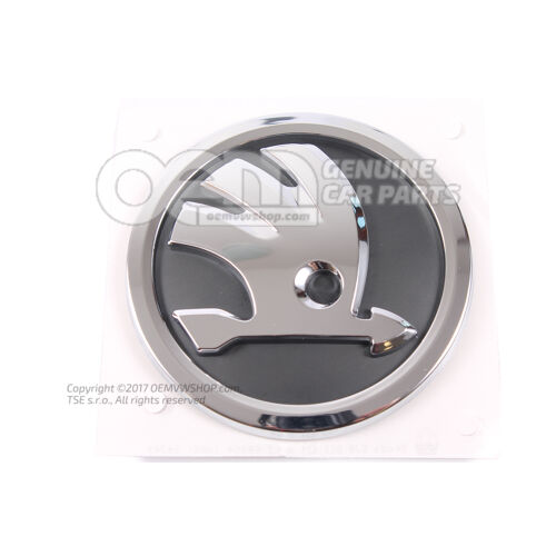 Znak SKODA vysoký chróm / čierna