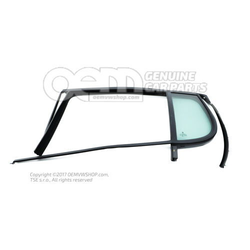 Sklo dverí pevné s tesnením a vedením okna