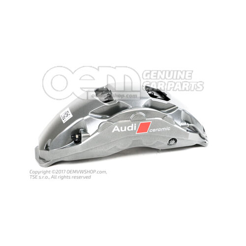 Audi RSQ8 strieborný strmeň bez brzdových doštičiek pre vozidlá s keramickými brzdovými doštičkami rozmer 440x40mm ľavý