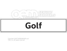 5K0071801F Vehicle number plate sign, Golf number plate type designation