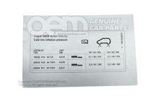 Štítok parametrov pre tlak v pneumatike