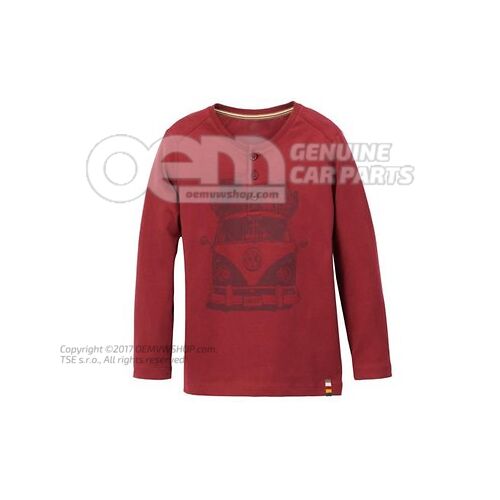 7E9084152C 645 Children's clothing, 140/146, bordeaux, Henley shirt, Heritage Collection