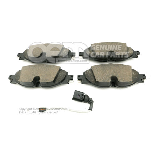 1 sada brzdových doštičiek s indikátorom opotrebovania kotúčovej brzdy 5Q0698151AE