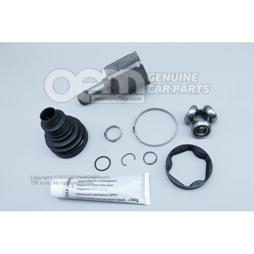 Spoj s konštantnou rýchlosťou s kufrom, pripevňovacími časťami a mazivom