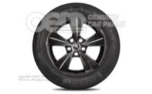 Kompletné zimné koleso 16"" hliníkový ráfik vhodný pre snehové reťaze Brilantná čierna metalíza 5E3073626  FL8 (2)