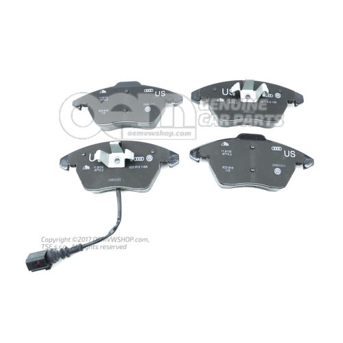 1 súprava brzd. obložení s indikáciou opotreb. pre kotúč. brzdu