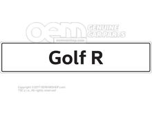 5K0071801J Vehicle number plate sign, Golf R number plate type designation