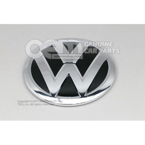 Znak VW čierny vysoký lesk / leštený chróm