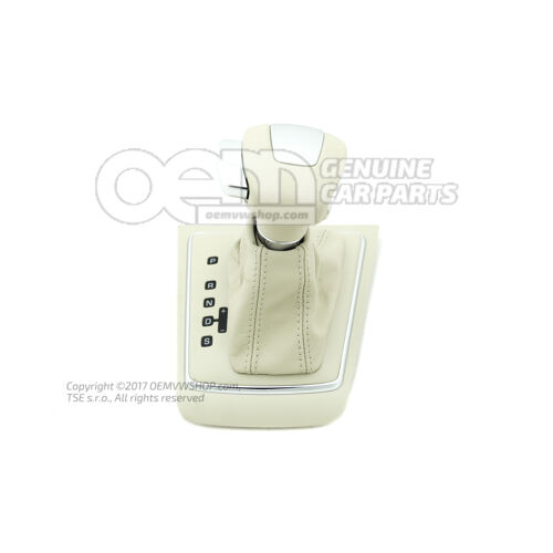 Hlavica radiacej páky (koža) so zdobením prevodovky (koža) slonová kosť Škoda Octavia 1Z