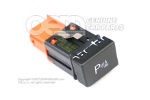 Tlačidlo pre podporu parkovania saténové čierno / biele