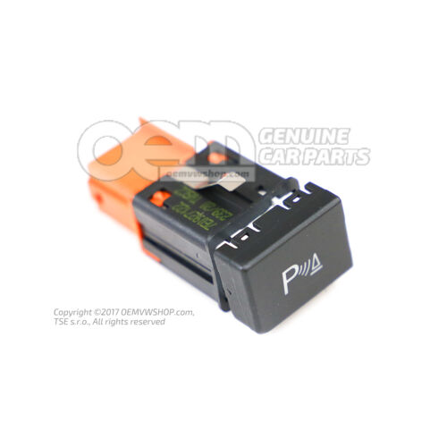 Tlačidlo pre podporu parkovania saténové čierno / biele