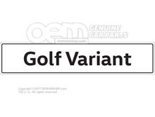 5G9071801A Vehicle number plate sign, Golf Estate number plate type designation
