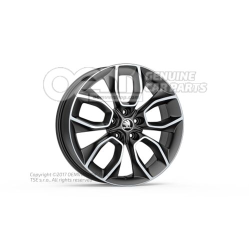 Hliníkový matný čierny disk Škoda Kodiaq 56