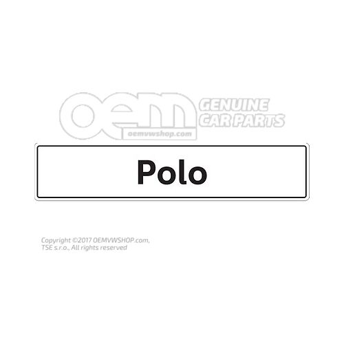 6R0071801C Vehicle number plate sign, Polo number plate type designation