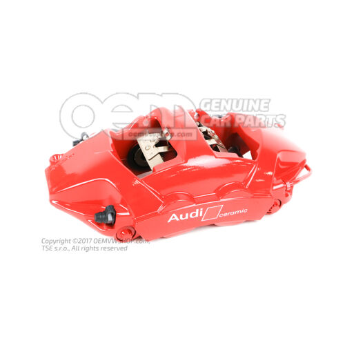 Audi e-tron GT červený strmeň bez brzdových doštičiek pre keramické brzdy rozmer 410x32mm zadný ľavý 4J3615423H