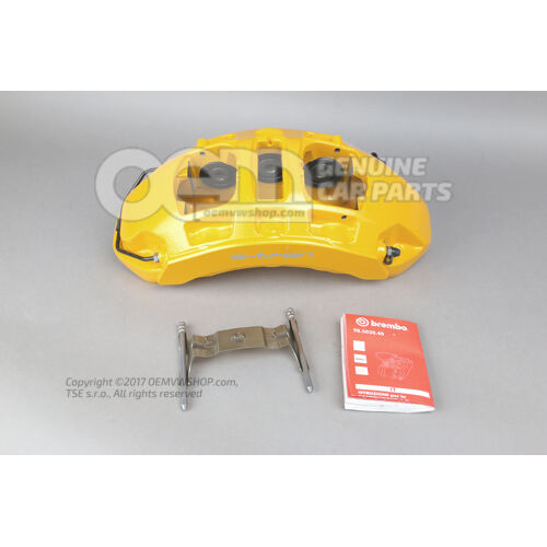 4KE615108B SR6 Audi Q8 e-tron a e-tron žltý Brzdový strmeň bez brzdových doštičiek veľkosť 400x38mm predný pravý