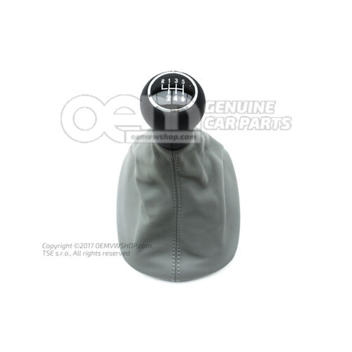 Hlavica rýchlost. páky (koža) s obkladom rých. páky (koža) flanelovo sivá