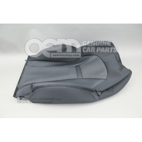 Poťah operadla (látkový) s vreckom na opierke duše (čierny) / sivý útes