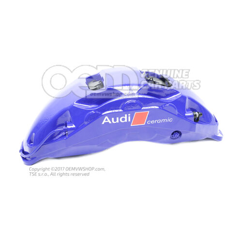 4J3615123F Audi e-tron GT modrý Brzdový strmeň bez brzdových doštičiek pre vozidlá s keramickými brzdovými doštičkami veľkosti 420x40 mm vpredu vľavo