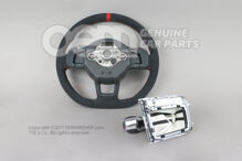 Volkswagen Golf VII 5G Clubsport alcantara multifunkčný volant DSG s hlavicou radiacej páky DSG 5G0498091C NNM (2)