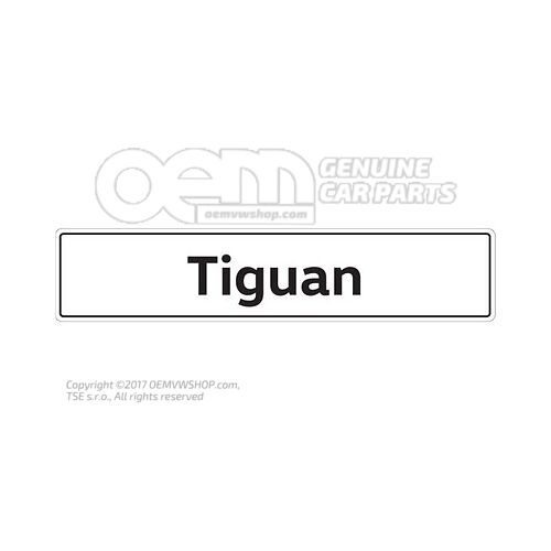 5N0071801A Vehicle number plate sign, Tiguan number plate type designation