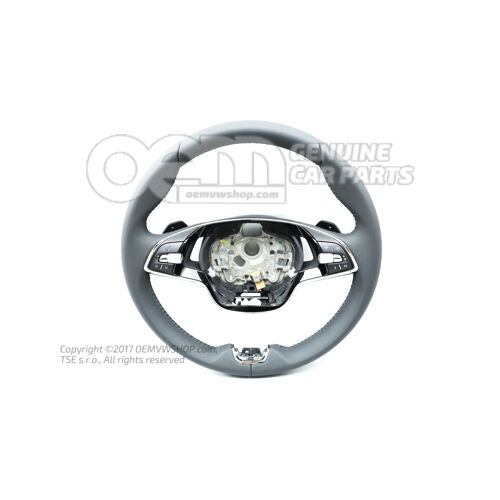 Volant (kožený) čierny/svetlý chróm 5E3419093GEVKH