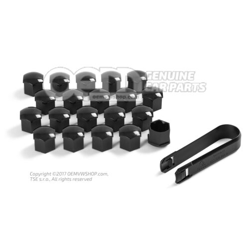 1 sada krytiek na čapy kolies, saténová čierna 000071215P 041