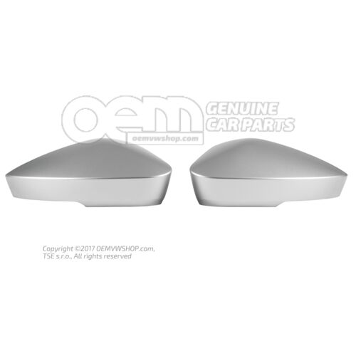 1 set of ext. mirror housings aluminium silky smooth