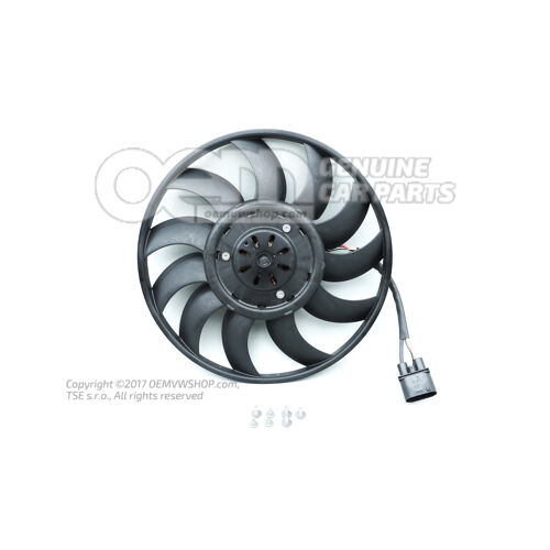 Ventilátor chladiča s riadiacou jednotkou