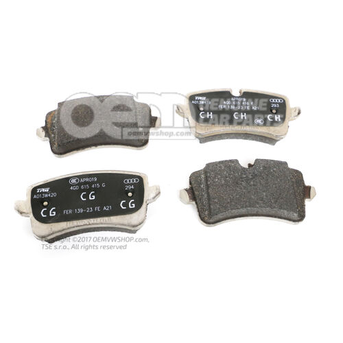 1 sada brzdových doštičiek pre kotúčovú brzdu 4G0698451L