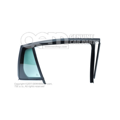 Sklo dverí pevné s tesnením a vedením okna