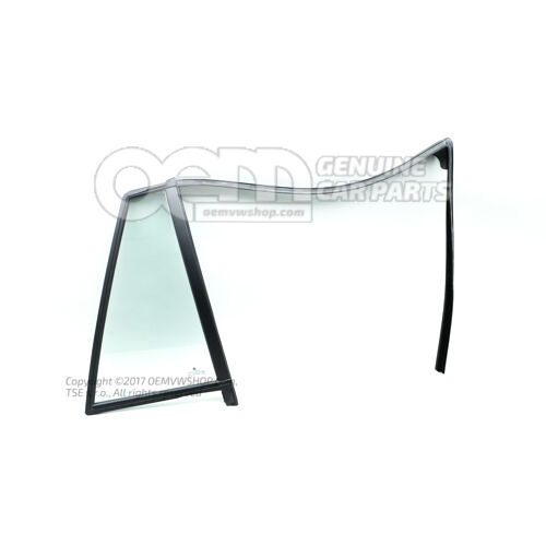 Sklo dverí pevné s tesnením a vedením okna