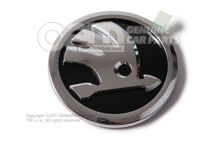 Znak SKODA čierna / chróm