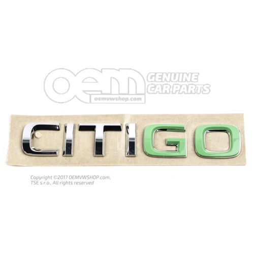 Nápis leštený chróm / zelená Škoda Citigo 1S
