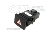 Tlačidlo výstražných svetiel saténové čierno-biele