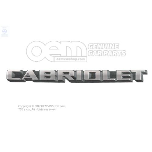 Zadný znak Cabriolet Golf Mk1
