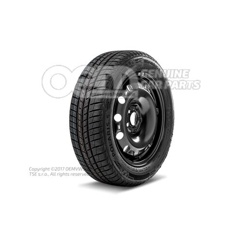 Complete winter wheel 15" steel rim suitable for snow chains 6V0073675A