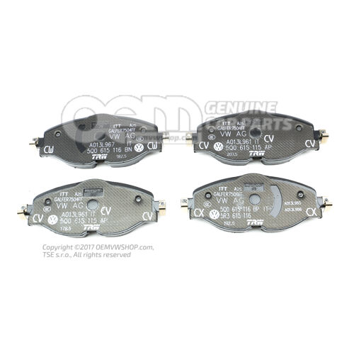 1 sada brzdových doštičiek pre kotúčovú brzdu 2K5698151C