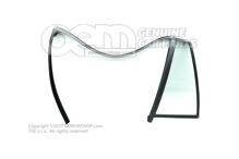 Sklo dverí pevné s tesnením a vedením okna