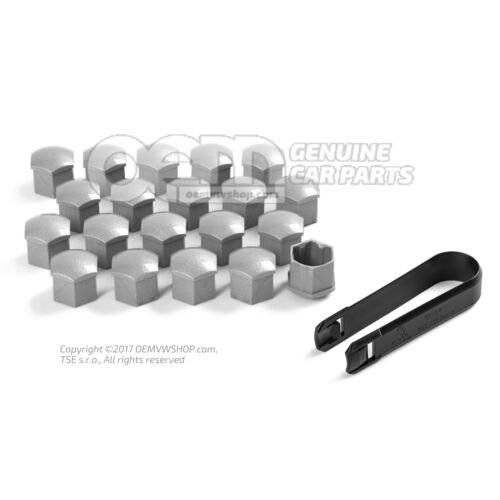 1 sada krytiek na čapy kolies, chrómová metalíza 000071215P 7ZS