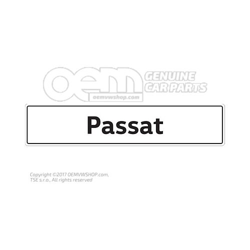 3AA071801A Vehicle number plate sign, Passat number plate type designation