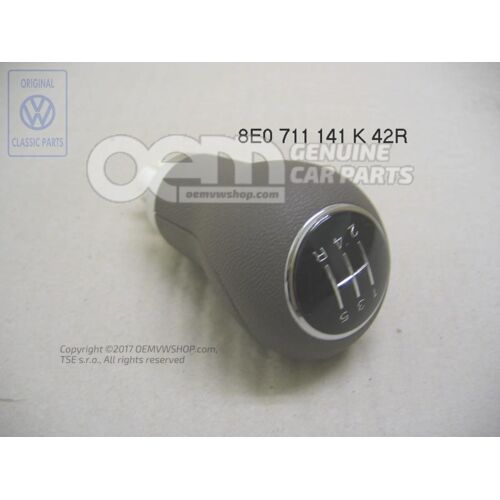 Hlavica rýchlostnej páky s obk. rých. páky (umelá koža) jive (sivá béžová)