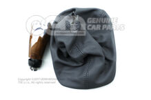 Hlavica radiacej páky (drevená) s kufrom pre radiacu páku (koža) vavona / onyx Škoda Superb 3U