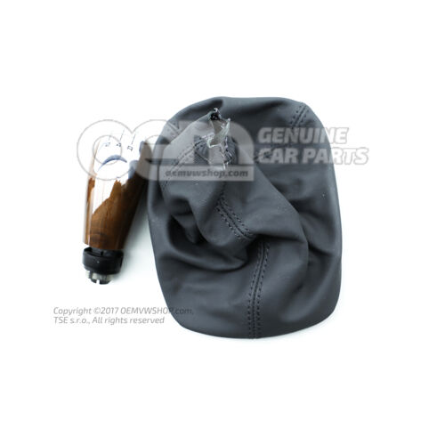 Hlavica radiacej páky (drevená) s kufrom pre radiacu páku (koža) vavona / onyx Škoda Superb 3U