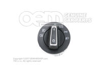 Viacnás. spínač pre automat. stretávacie svetlo, obrysové a stret. svetlo, hmlové svetl. koncové hmlové svetlo saténovo čierna/hliníková 5G0941431BDWZU