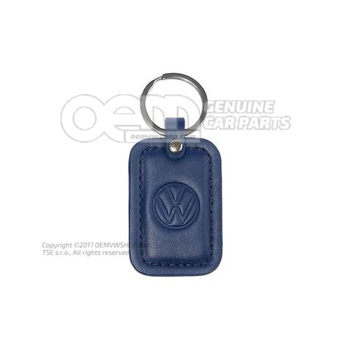330087010  287 Key tag, Dark blue, embossed logo, Volkswagen Collection