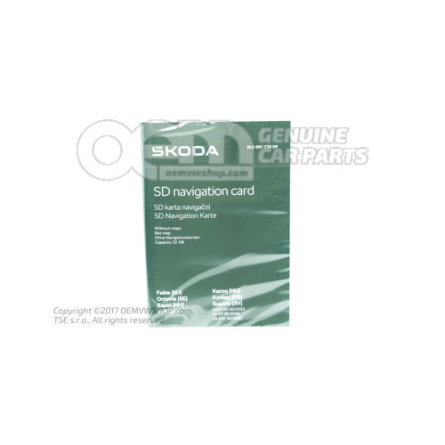 Pamäťová karta SD pre navigačný systém bez navigačných údajov 5L0051236DF