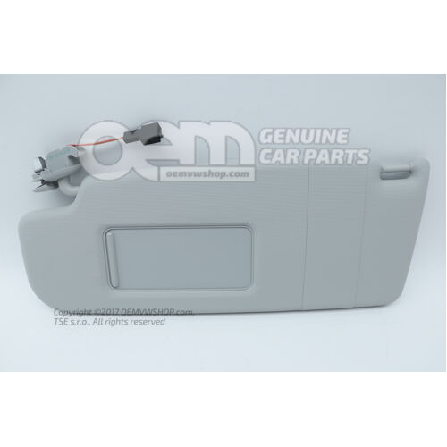 Slnečná clona so zrkadlom a krytom perleťovo šedá